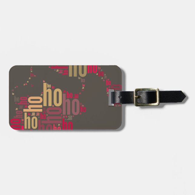 Santa Claus wordcloud Ho Ho Ho Gepäckanhänger (Vorderseite horizontal)