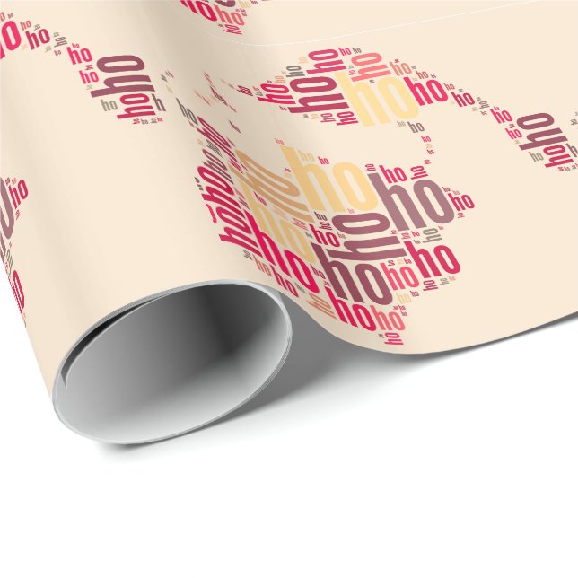 Santa Claus wordcloud Ho Ho Ho Geschenkpapier (Rolleneckpunkt)