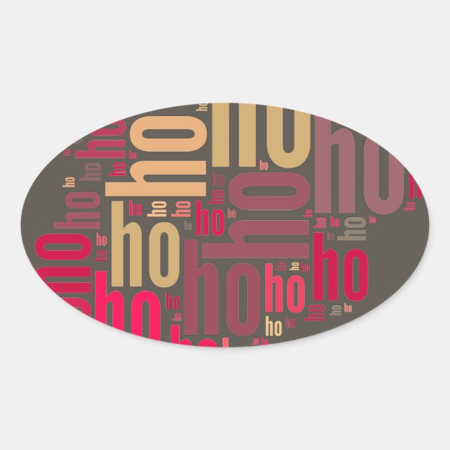 Santa Claus wordcloud Ho Ho Ho Ovaler Aufkleber (Vorderseite)