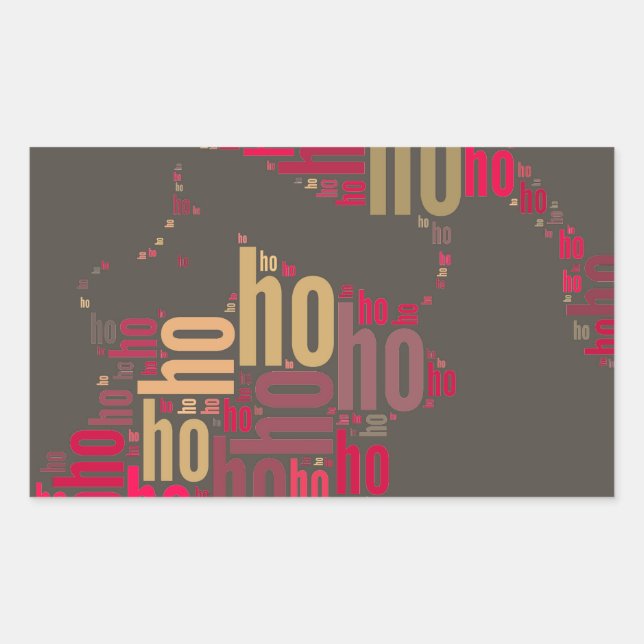 Santa Claus wordcloud Ho Ho Ho Rechteckiger Aufkleber (Vorderseite)