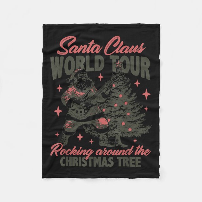 Santa Claus World Tour Rocking Around The Christma Fleecedecke (Vorderseite)