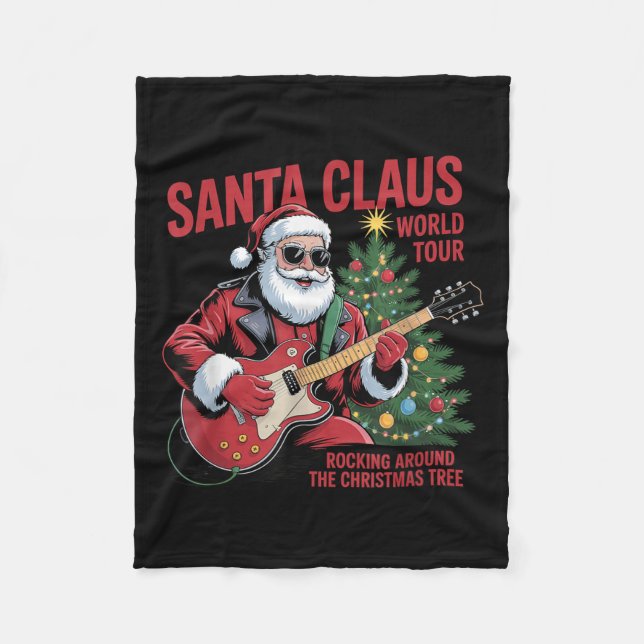 Santa Claus World Tour Rocking Around The Christma Fleecedecke (Vorderseite)