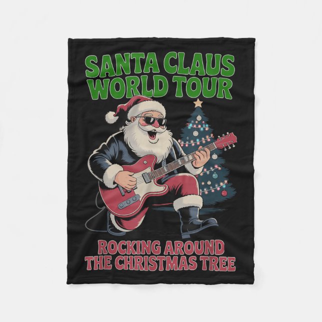 Santa Claus World Tour Rocking Around The Christma Fleecedecke (Vorderseite)