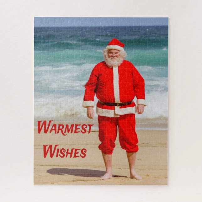 Santa Clause am Strand Warmest wünscht einen sonni (Vertikal)