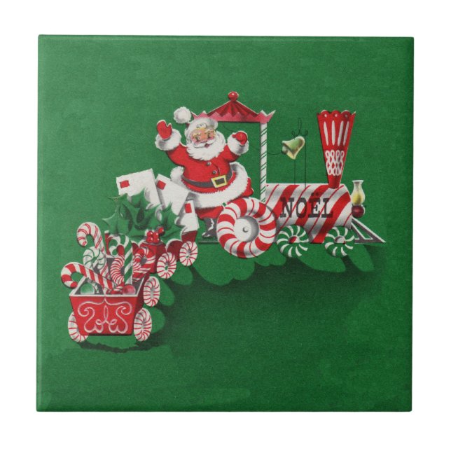Santa Clause Candy Train Fliese (Vorderseite)