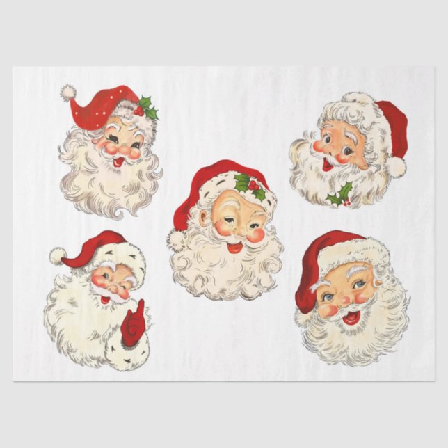 Santa Clause Collage Decoupage Decoupaging Retro Seidenpapier (Vorderseite)