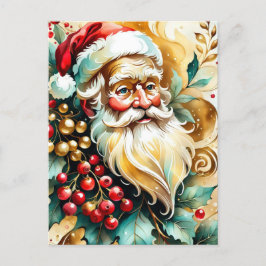 Santa Clause Portrait Feiertagspostkarte