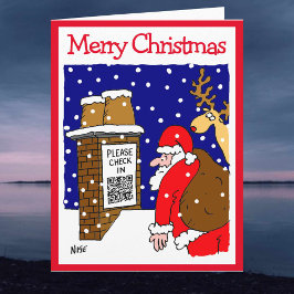 Santa Clause QR Code Design Funny Weihnachtskarte Karte