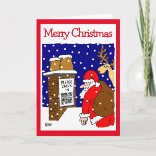 Santa Clause QR Code Design Funny Weihnachtskarte Karte