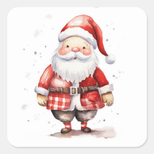 Santa Clause Quadratischer Aufkleber