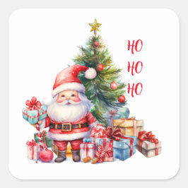 Santa Clause Quadratischer Aufkleber