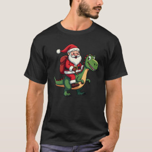 Santa Clause Reiten ein Dinosaurier besten Weihnac T-Shirt