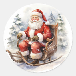 Santa Clause Runder Aufkleber
