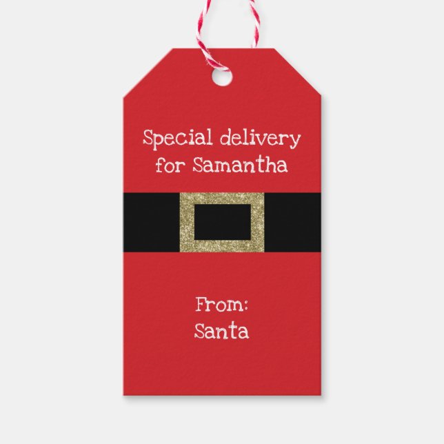 Santa Clause Sonderlieferung für Kinder Geschenkanhänger (Vorderseite)