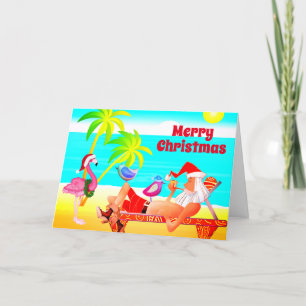 Santa Clause und der Birds Beach frohe Weihnachten