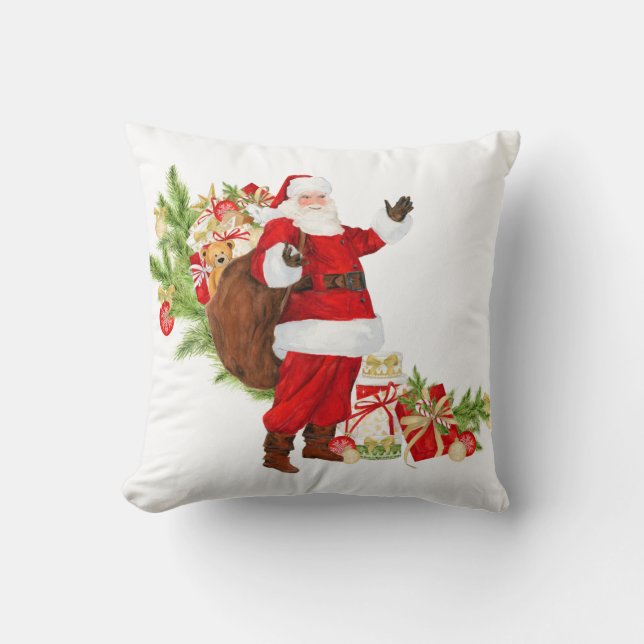 Santa Clause Weihnachtswirbel Kissen (Vorderseite)