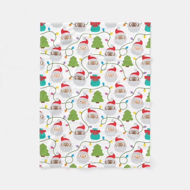 Santa Clauses Muster Fleecedecke (Vorderseite)