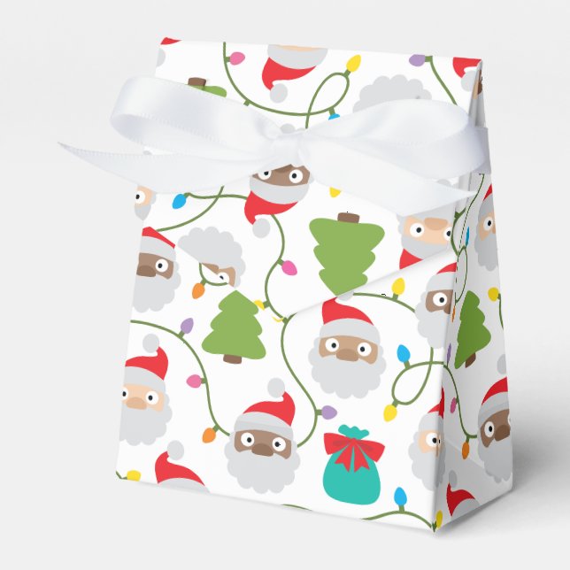 Santa Clauses Muster Geschenkschachtel (Vorderseite)