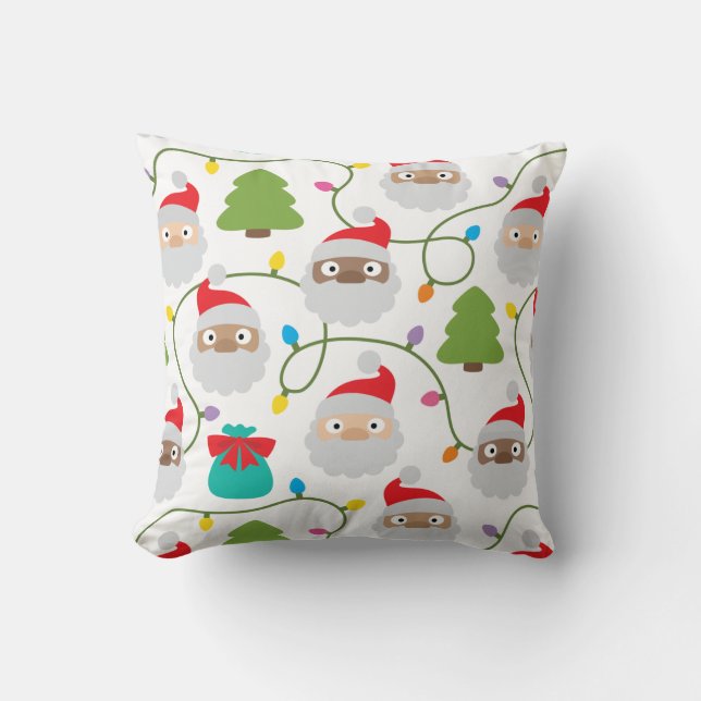 Santa Clauses Muster Kissen (Vorderseite)