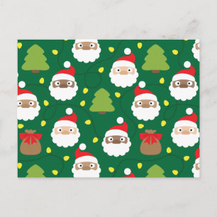 Santa Clauses Muster Postkarte