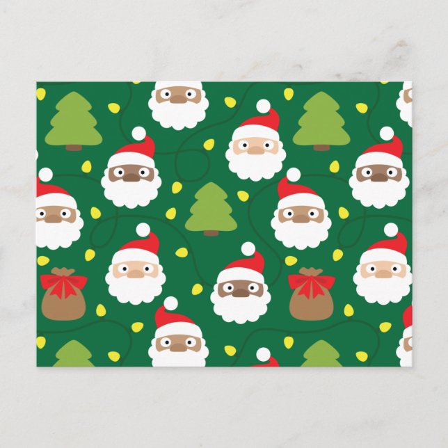 Santa Clauses Muster Postkarte (Vorderseite)