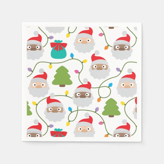 Santa Clauses Muster Serviette (Vorderseite)