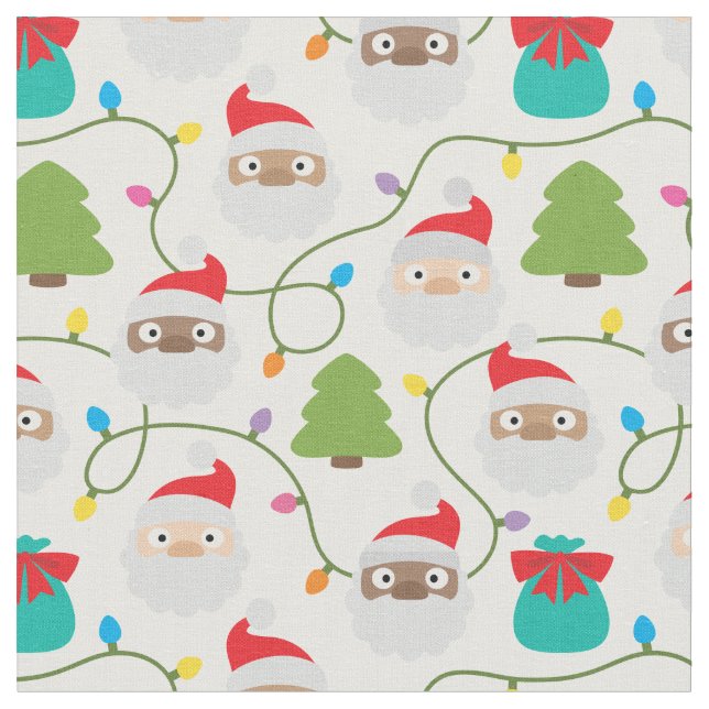 Santa Clauses Muster Stoff (Nahaufnahme)