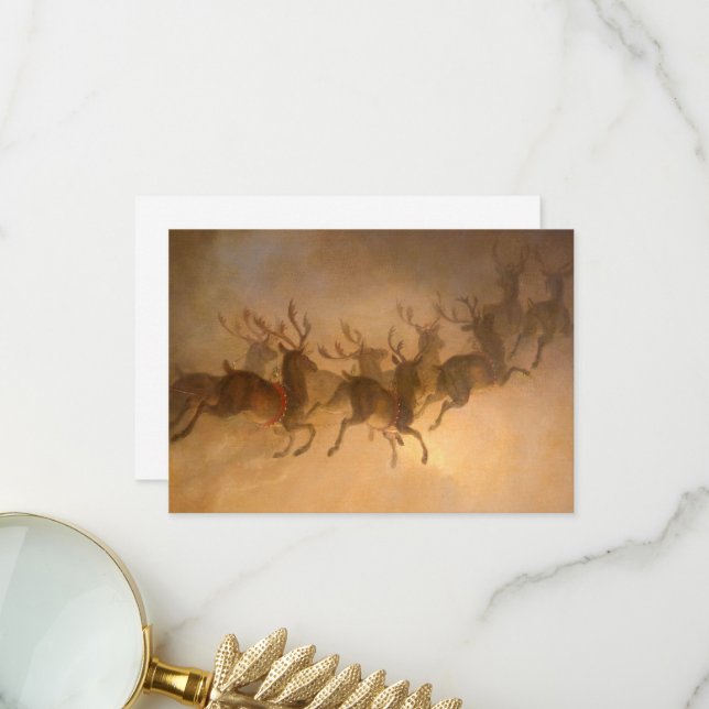Santa Claus's Rentier von William Holbrook Beard Dankeskarte (Vorderseite/Rückseite Beispiel)