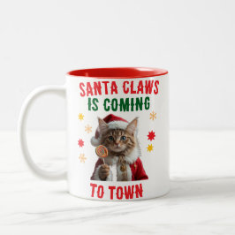 Santa Claws Cat Christmas Tasse