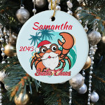 Santa Claws Crab Crustacean Weihnachten Personalis Keramik Ornament<br><div class="desc">Dieses Design kann in dem Bereich personalisiert werden, der durch das Ändern des Fotos und/oder Textes zur Verfügung gestellt wird. Sie können auch angepasst werden, indem Sie auf Vorlage personalisieren klicken und dann auf die Schaltfläche klicken, um weitere Optionen anzupassen, um die Hintergrundfarbe zu löschen oder zu ändern, Text hinzuzufügen,...</div>
