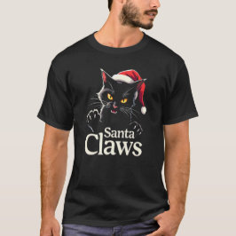 Santa Claws – Funny Black Cat Christmas Design T-Shirt