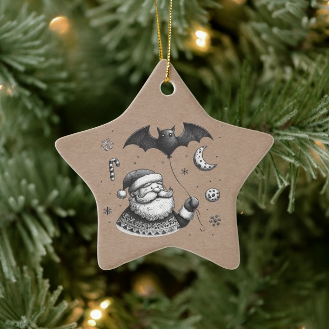 Santa Claws Keramik Ornament (Baum)