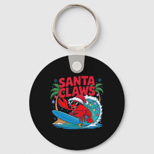 Santa Claws Lustiger Weihnachts-Hummer Mit Palme Schlüsselanhänger