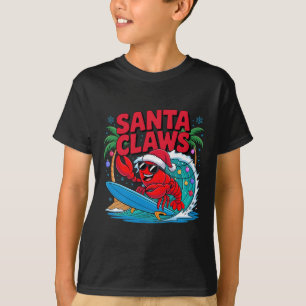 Santa Claws Lustiger Weihnachtshummer mit Palme T-Shirt