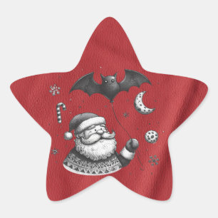 Santa Claws Rot Stern-Aufkleber