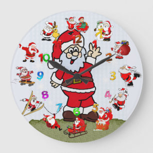 Santa Clock Große Wanduhr