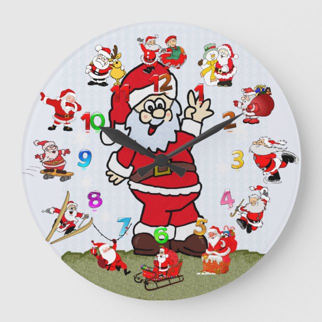 Santa Clock Große Wanduhr (Vorderseite)