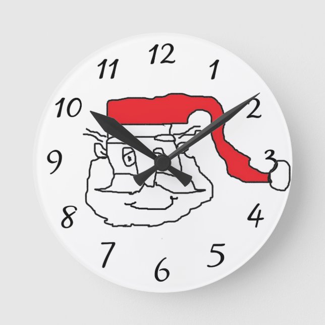 Santa Clock Runde Wanduhr (Vorderseite)