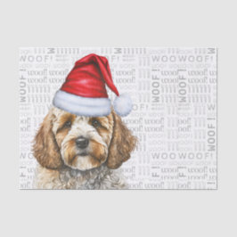Santa Cockapoo Dog Festlicher Weihnachtsfeiertag Seidenpapier