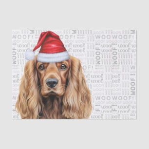 Santa Cocker Spaniel Hund Festive Weihnachten Seidenpapier