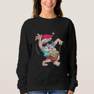 Santa Coconut Drink im Juli Pool Party S Sweatshirt