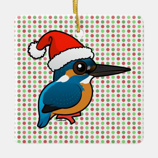 Santa Common Kingfisher Keramikornament (Vorderseite)