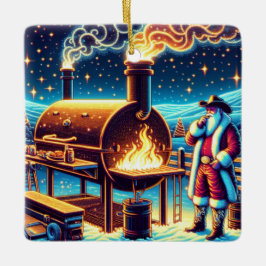 Santa Cooking auf der GRILLEN Pit 3 Weihnachten Keramikornament