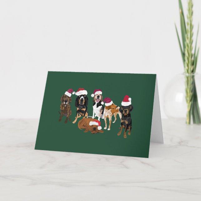 Santa Coonhounds Karte (Vorderseite)