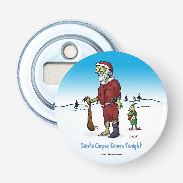 Santa Corpse Funny Zombie Cartoon Flaschenöffner (Vorderseite)