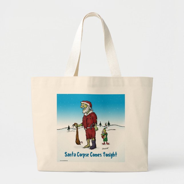 Santa Corpse Funny Zombie Cartoon Jumbo Stoffbeutel (Vorne)