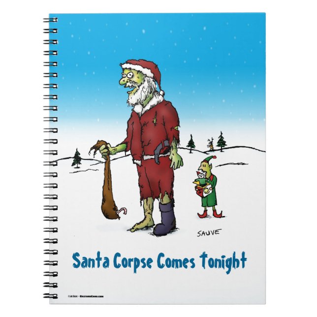 Santa Corpse Funny Zombie Cartoon Notizblock (Vorderseite)