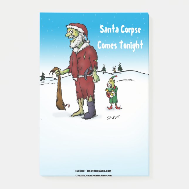 Santa Corpse Funny Zombie Cartoon Post-it Klebezettel (Vorderseite)
