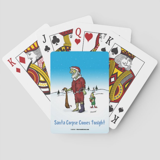 Santa Corpse Funny Zombie Cartoon Spielkarten (Rückseite)