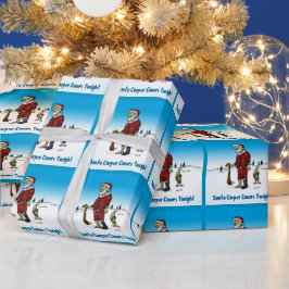 Santa Corpse Funny Zombie Cartoon Wrapping Paper Geschenkpapier